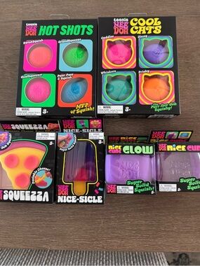 NeeDoh ULTIMATE HUGE Bundle Lot 6 Hot Shots Cool Cats Nicesicle Pizza Glow Cube